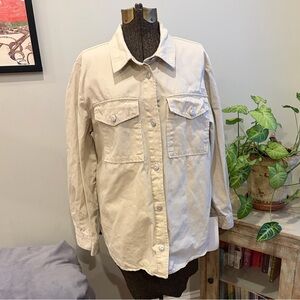 Kensie Jeans Women’s Cotton Canvas Utility Shirt Jacket Size Large